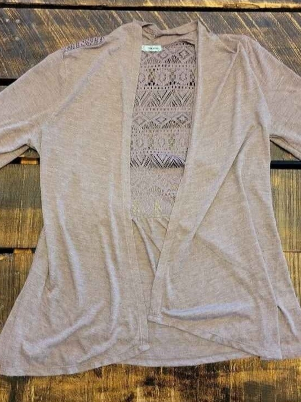 Womans Maurices Light Taupe Open-Front Women's Lightweight Cardigan Size Medium